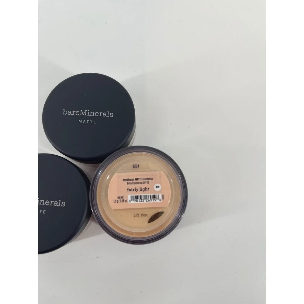 New bareMinerals Matte Foundation Women 1.5g Fairly Light 3pc Bundle Lot